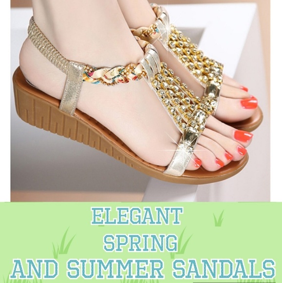 elegant low heel sandals